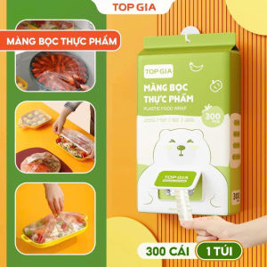 Màng bọc thực phẩm Topgia chất liệu PE co dãn miệng chun siêu dai an toàn tiện lợi bịch 300 chiếc