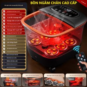 Bồn Ngâm Chân Massage Tự Động Cao Cấp Đa Chức Năng Con Lăn Day Huyệt Xục Khí Phun Nước Sưởi Ấm