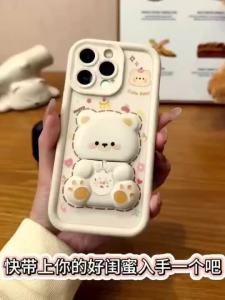【Ship in 24H】for Honor 200 400 90 70 50 Lite Smart X9C X7C X8 X6S Magic 6 7 Pro X9D X7D X9A X6B X7B X8B X9B Little Bear Phone Case Soft with Mirror Holder