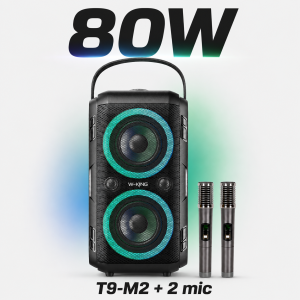 W-KING T9 Loud Bluetooth Speakers with Subwoofer 80W Party Portable Outdoor Speakers Bluetooth Wireless -Deep Bass Huge 105dB Sound Mixed Color Lights 24H Play AUX USB Play TF Card Non-Waterproof