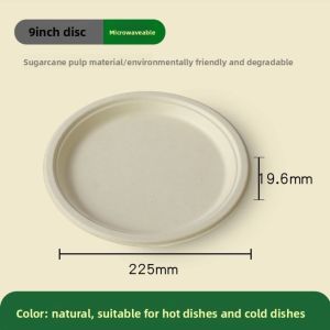 ALLUCK 50pcs Anti-Seepage Round Paper Plates Oil Resistant Disposable Food Snack Tray Thickened Biodegradable Disposable Dinner Dish Tableware