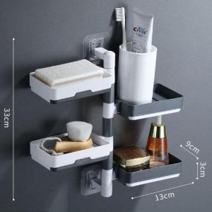 Toilet Brush 3 in 1 Set Silicone Toilet Brush Wall Mounted Flexible Soft Bristles Brush Holder