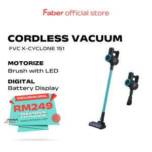 Faber 180w High Speed Portable Cordless Vacuum Digital Display Fvc X-Cyclone 151 Vacum Rumah