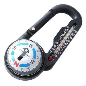 GORGE Di động La bàn nhiệt kế móc khóa Đa chức năng 3 trong 1 La bàn móc khóa Bền bỉ Móc khóa móc leo núi Phụ kiện cắm trại ngoài trời