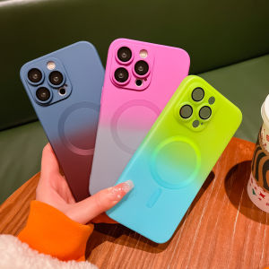 【Super low price】Luxury For Magsafe Gradient Silicone Multicolour Shockproof Case for iPhone 15 16 14 13 12 11 Pro Max E Wireless Charging Cover