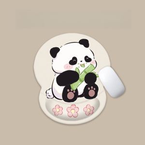 SUDMFK ที่พยุงมือ แผ่นกันลื่น ที่พักข้อมือ แพนด้าแพนด้าแพนด้า แผ่นรองแป้นพิมพ์การ์ตูน ที่ยึดข้อมือ คาวาอิ แผ่นรองเมาส์3D บ้านในบ้าน