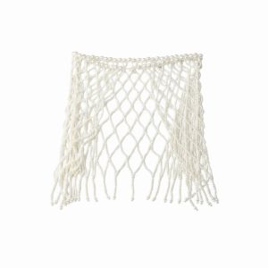FLUTE Elegant Pearl Waist Chain Handmade French Style Beaded Belt Dress Waistband Hollow Out Pearls Tassel Shawl Dress-match