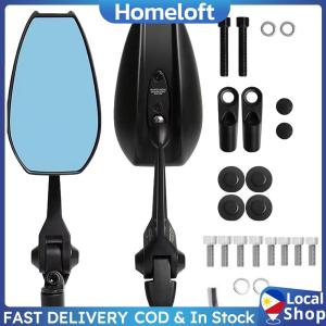 2Pcs Motorcycle Side Mirror Anti-Glare HD Motorbike Side Mirror Foldable Adjustable Rearview Mirror for Scooters ATV Bike Motorcycles