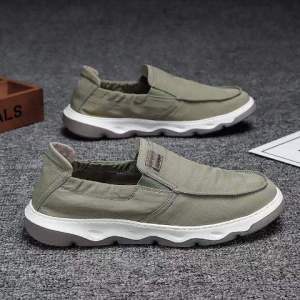 MenS Summer Slip-On Casual Canvas Shoes Large Size Breathable MenS Casual Shoes