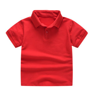 Sanitkun wisebaby Kid Polo Short Sleeve Shirt Turn-Down Collar Cotton Tops for Children