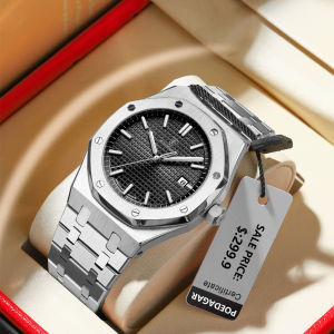 POEDAGAR Original Watch for Men with Waterproof Luminous Calendar Fashionable Quartz Clock + Box