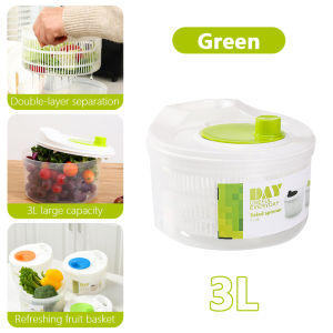 [Ship in 24h] Salad Spinner Vegetables Fruits Spinner Dryer Vegetable Cutter Chopper Big Spinner Lettuce Greens Washer Drainer Vegetable Dehydrator
