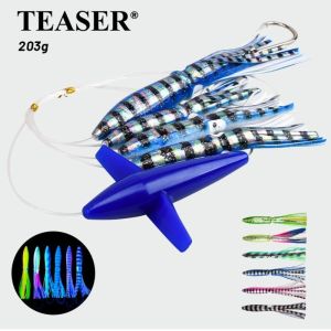 MYTHIS 151g Weight Rotating Propeller Bait Squid Tuna Mackerel Design UV Reflective Dragged Bait Lure Reusable Propeller Action Artificial Marine Bait Marine Fishing