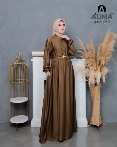 Vanesa Dress Gamis Kondangan Perempuan Bahan Rayon Variasi Tali Pinggang Terpisah