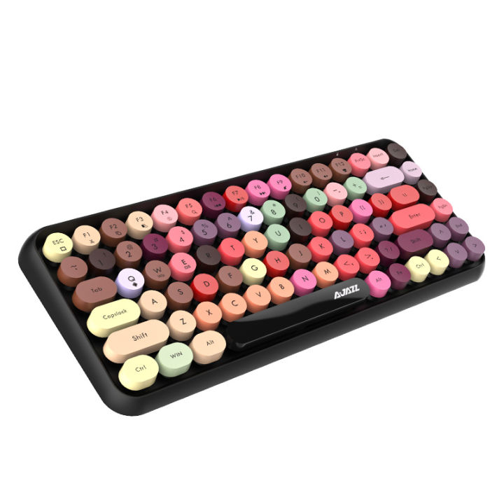 Bluetooth punk 87-key keyboard bluetooth girl keyboard retro keyboard ...