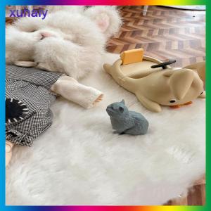 xuhaiy 1 12 Dollhouse Imitation Sheepskin Plush Rug Model Dollhouse Bedroom Living Room Floor Mat Decoration Doll House Accessories
