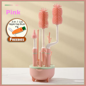 HOMSA Bottle Brush Set 6 in 1 Multifunctional Silicon Cleaning Tools Long Handle