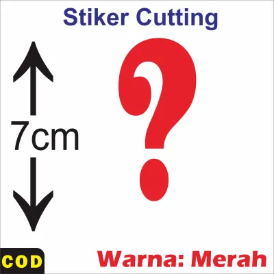 stiker cutting huruf - warna merah satu warna tinggi 7cm sticker abjad a z - bahan vinil anti air