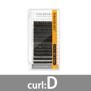 NAGARAKU Charcoal Flat Ellipse Eyelash Extensions Split Tips Ellipse Shaped Soft And Natural False Eyelash