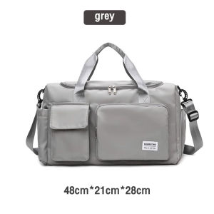 กระเป๋าเดินทางอเนกประสงค์พับได้ ใบใหญ่ ซิปเปิดขยายได้ สีน้ำเงิน/สีน้ำตาล กระเป๋าเดินทางอเนกประสงค์พับได้ ใบใหญ่ ซิปเปิดขยายได้ สีน้ำเงิน วัสดุโพลีเอสเตอร์