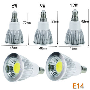 High Power DC 12V LED Spotlight COB Bulb 6 Watt 9 Watt 12 Watt GU10 MR16 E27 E14 E12 GU53 Base Replace Halogen Lamp Dimmable Spot Lighting Cool White Warm White