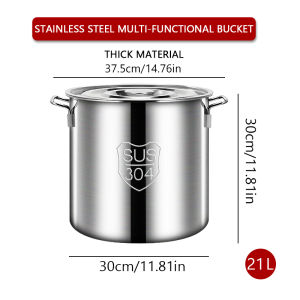 304 stainless steel soup bucket with lid waterproof and heat-resistant magnetic stove universal stainless steel pot with open flame