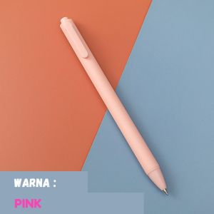 Pena cetekan warna pastel / Pulpen gel tinta hitam 0.55mm