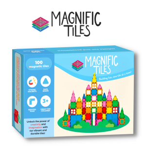 MAGNIFIC 100pc magnetic tiles classic colour set | Quality Premium Durable Educational Toy / Game For Your Child and Kid