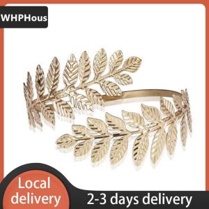 [COD] WHPHous Ship within 24 hours Aryio Metal Greek Roman Laurel Leaf Bracelet Armband Upper Arm Cuff Armlet