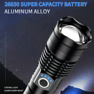 Super bright flashlight rechargeable five lighting modes Camping Flashlight LED Waterproof Outdoor Searchlight