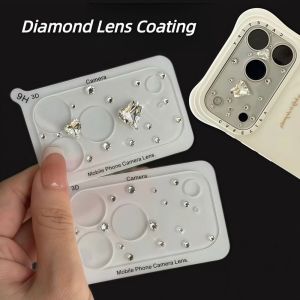 JIMEIXIAN01 Diamond 3D Heart Glass Camera Protector Full Cover Clear HD Lens Film  Shockproof Camera Lens Cover for iPhone 17 Pro Max 17Pro
