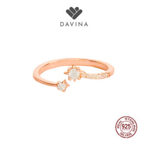 DAVINA Ladies Elsie Ring Rose Gold Plated Sterling Silver 925 - Cincin Wanita Perak S925 Bunga
