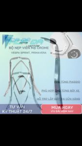 Bộ Nẹp Viền Sàn Cốp Mạ Crôm Cao Cấp Cho Xe Vespa Sprint Vespa Primavera – Phụ Tùng Trang Trí Lắp Chuẩn Zin Theo Xe