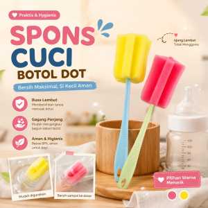 Spons Sikat Gelas Tongkat Pembersih Botol Bayi Spon Cleaner Glass Dot Susu Sponge Serbaguna