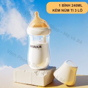 Bình Sữa Thủy Tinh Chống Sặc Cho Bé – Núm Ti Mềm Size 80ML - 160ML - 240ML