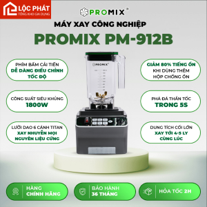 Máy xay sinh tố công nghiệp Promix PM-912B - 1800W - Dung tích 1.8 lít - Hẹn giờ 30-60-90s - Mẫu mới 2025
