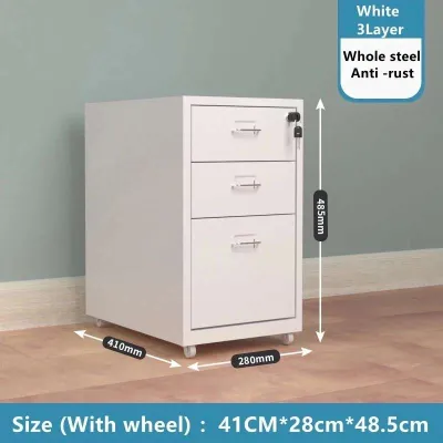 3/5/6 tier 100% steel drawer cabinet Filing Cabinet drawers movable metal storage cabinet with lock ideal for office document storage