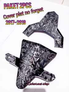 paket 2pcs forget dudukan plat no carbon depan dan dudukan lampu belakang carbon beat 2017 -2019