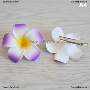[COD] SweetBabiese Mùa Hè Plumeria Hoa Tóc Clip Cho Phụ Nữ Cô Gái Dễ Thương Kẹp Tóc Trứng Hoa Barrettes Hawaii Wedding Party Tóc Phụ Kiện