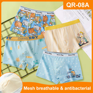 KUCHAR 4 ชิ้น/เซ็ต กางเกงในเด็กผช ผ้าฝ้าย การ์ตูนน่ารัก กางเกงชั้นในสำหรับ 2-10 ปี กางเกงบ็อกเซอร์เด็กชายวัยรุ่น กางเกงในเด็ก