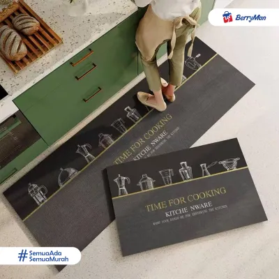 Set Keset Lantai Dapur 2 In 1 Anti Slip & Menyerap Air Kitchen Floor Mat Premium