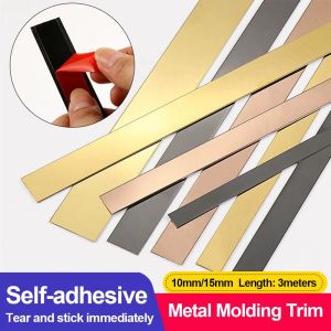 K7SEQ Mirror Edging Metal Molding Trim Stainless Steel Self-adhesive Edge Banding Strip Home Decoration Waterproof Background Wall Edge Strip Background Wall