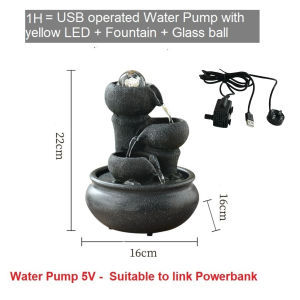 USB/Plug In Mini Zen Waterfall Fountain ‒ Meditation & Portable Tabletop Desktop Water Features