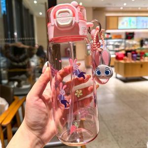 Zootopia Judy Nick New Style Time Double Drinking Space Cup Summer Male Female Student Children Straw Water Cup