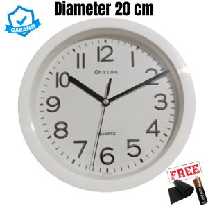 Jam Dinding Kecil Meja Kamar Kantor Polos Warna Red Green Yellow Blue Diameter 20cm Mesin Asli Ontime 1919 P5