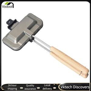 【Vodool】Hot Dog Toaster Rectangle Baking Dishes High Temperature Resistant with Long Handle for Breakfast Pancakes Toast Omelets