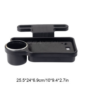 SEAMETAL Foldable Car Seat Table Food Beverag Tray Desk Phone Holder Car Cup Holder