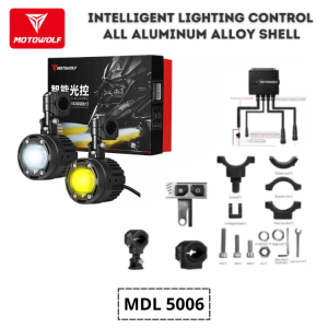 Lampu Tembak LED Motor Motowolf Waterproof Super Terang Putih Kuning