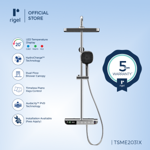 [P.O] RIGEL Thermostatic Chrome Rain Shower Set TSME2031(X) - Delivery End July