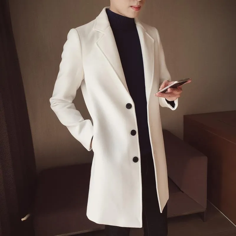 Long white trench coat on sale mens